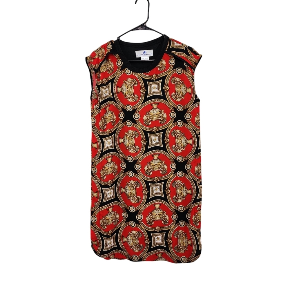Juiceana Women's 100% Silk Artsy Print Sleeveless Mini Dress